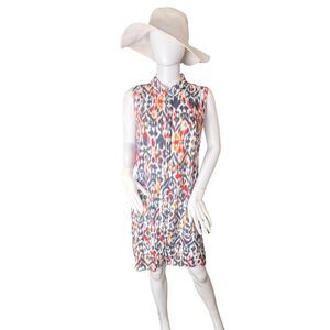 Faded Glory Dress Large Sleeveless Button Down Lightweight Collared Shirt Dress